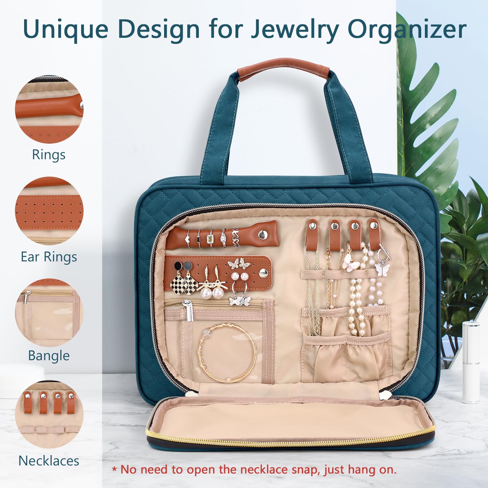 Wedama toiletry bag jewelry compartment keeps rings secure during travel