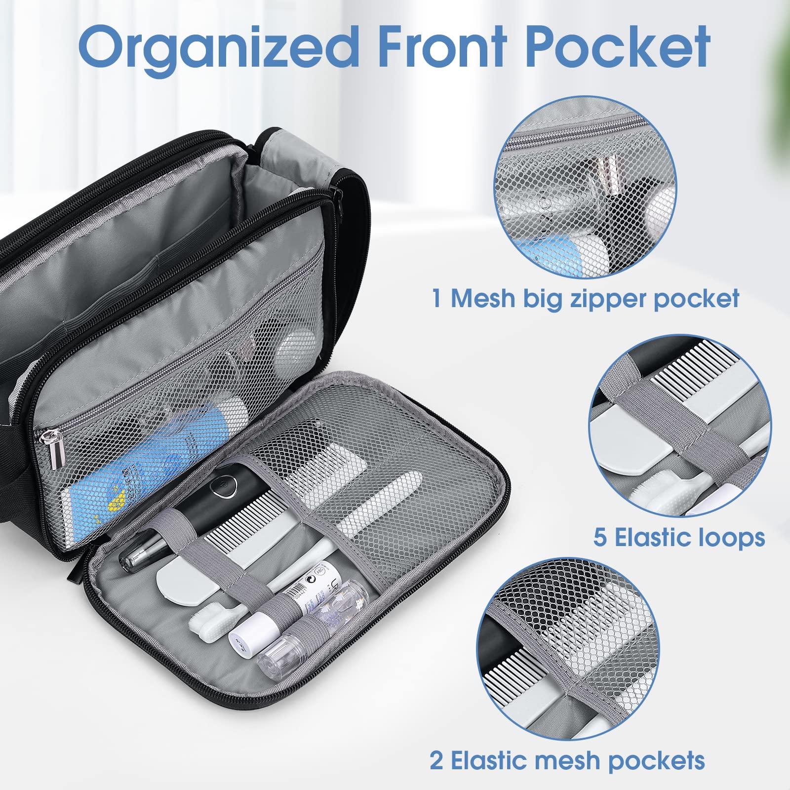 Wedama toiletry bag PVC clear pocket holds wet items for neat, visible separation