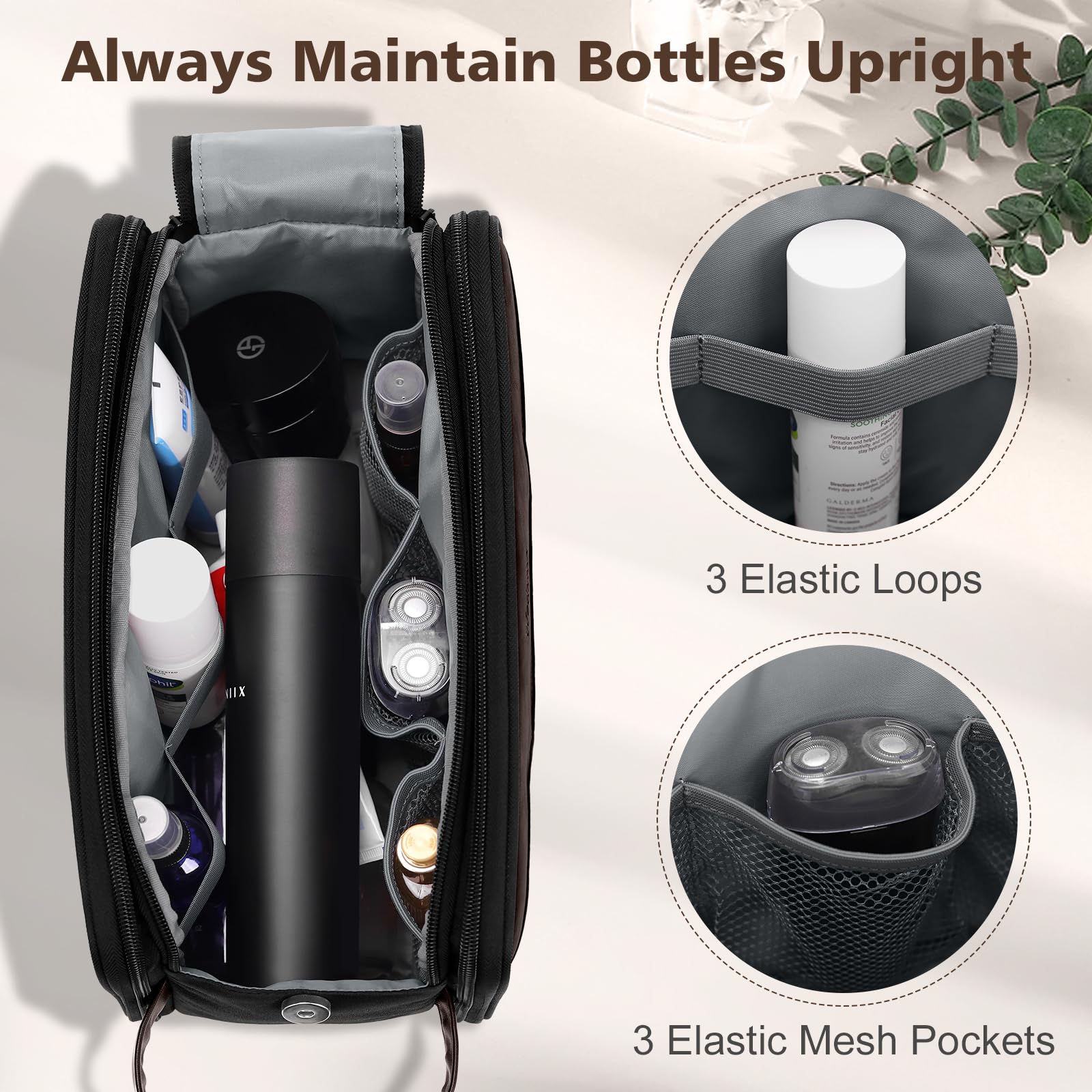 Wedama Toiletry Bag waterproof-oxford-material protects contents in bathroom or rain