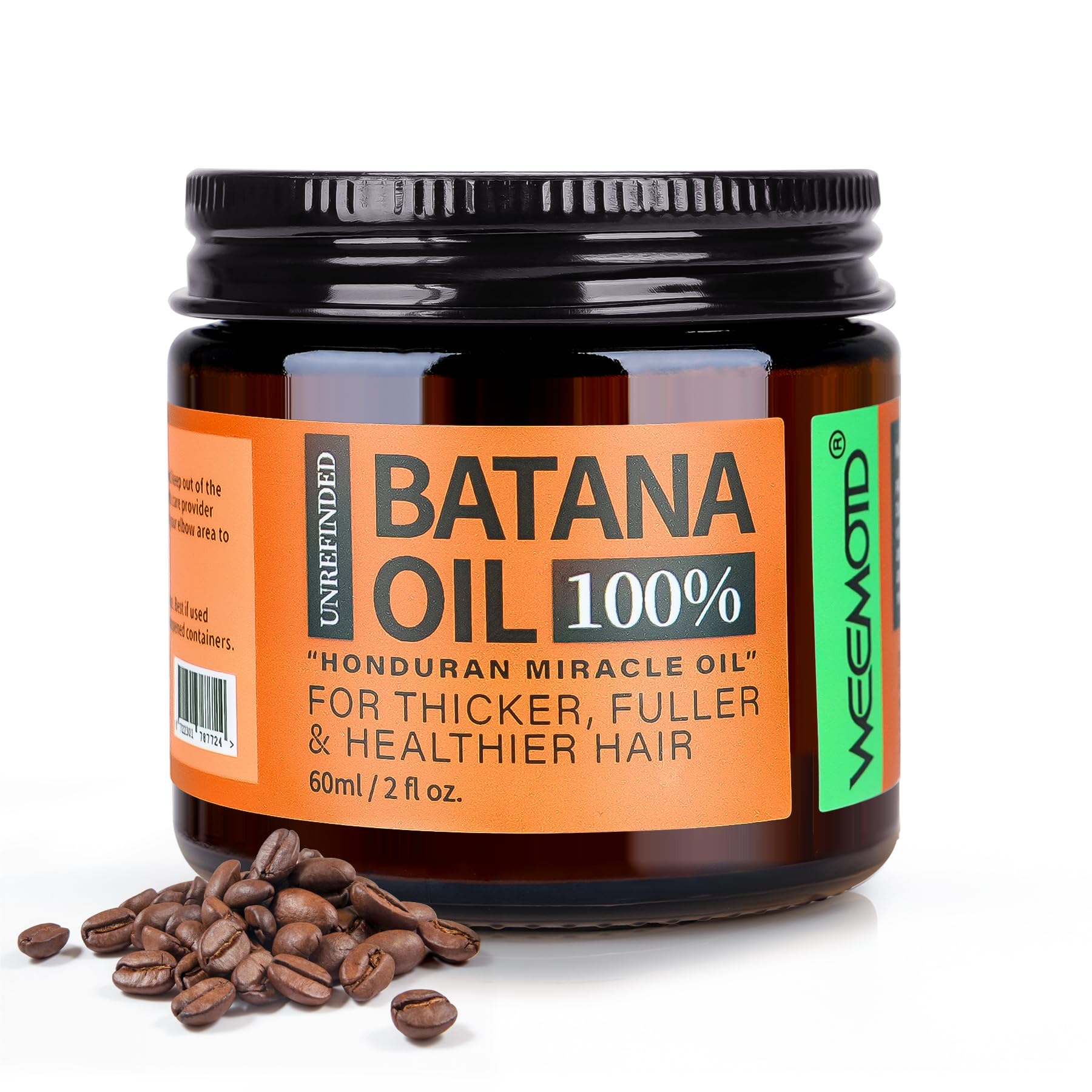 weemotd batana oil bottle close-up demonstrates purity for healthier-looking hair