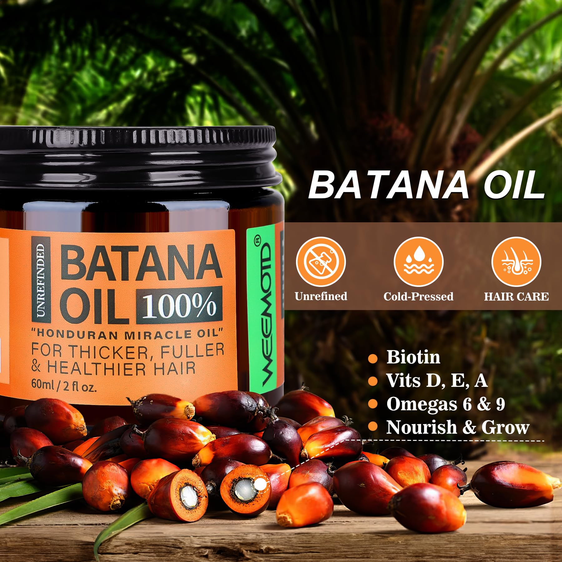 weemotd batana oil hair shine image showcases vibrant, manageable hair