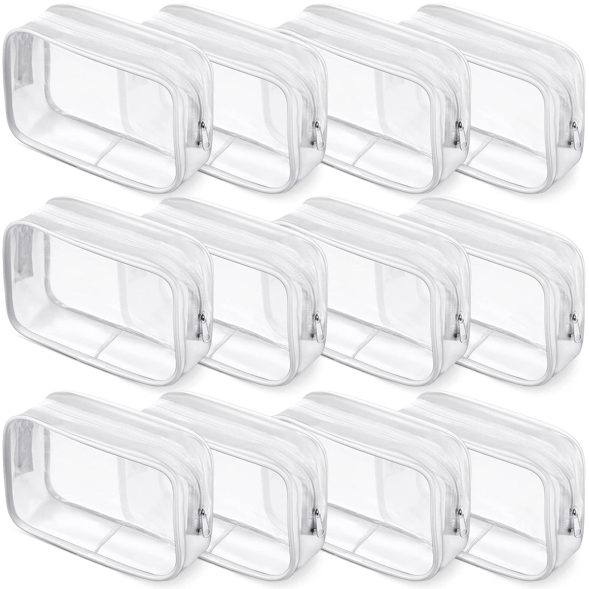 Weewooday clear makeup bag stack shows contents at a glance for quick routines.