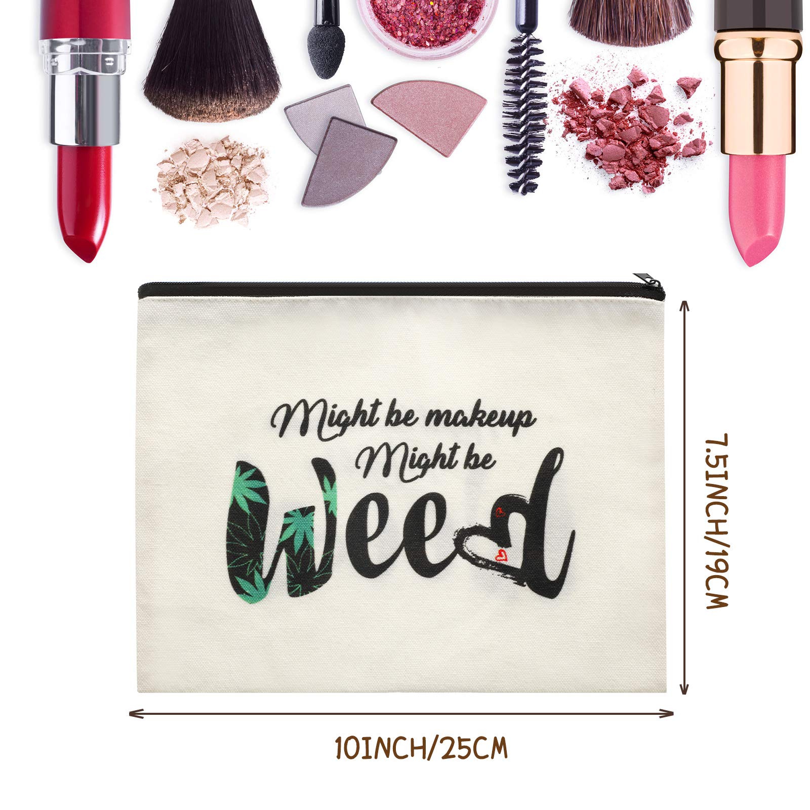 Weewooday leaf makeup bag style B close-up highlighting fresh pattern and durable fabric.