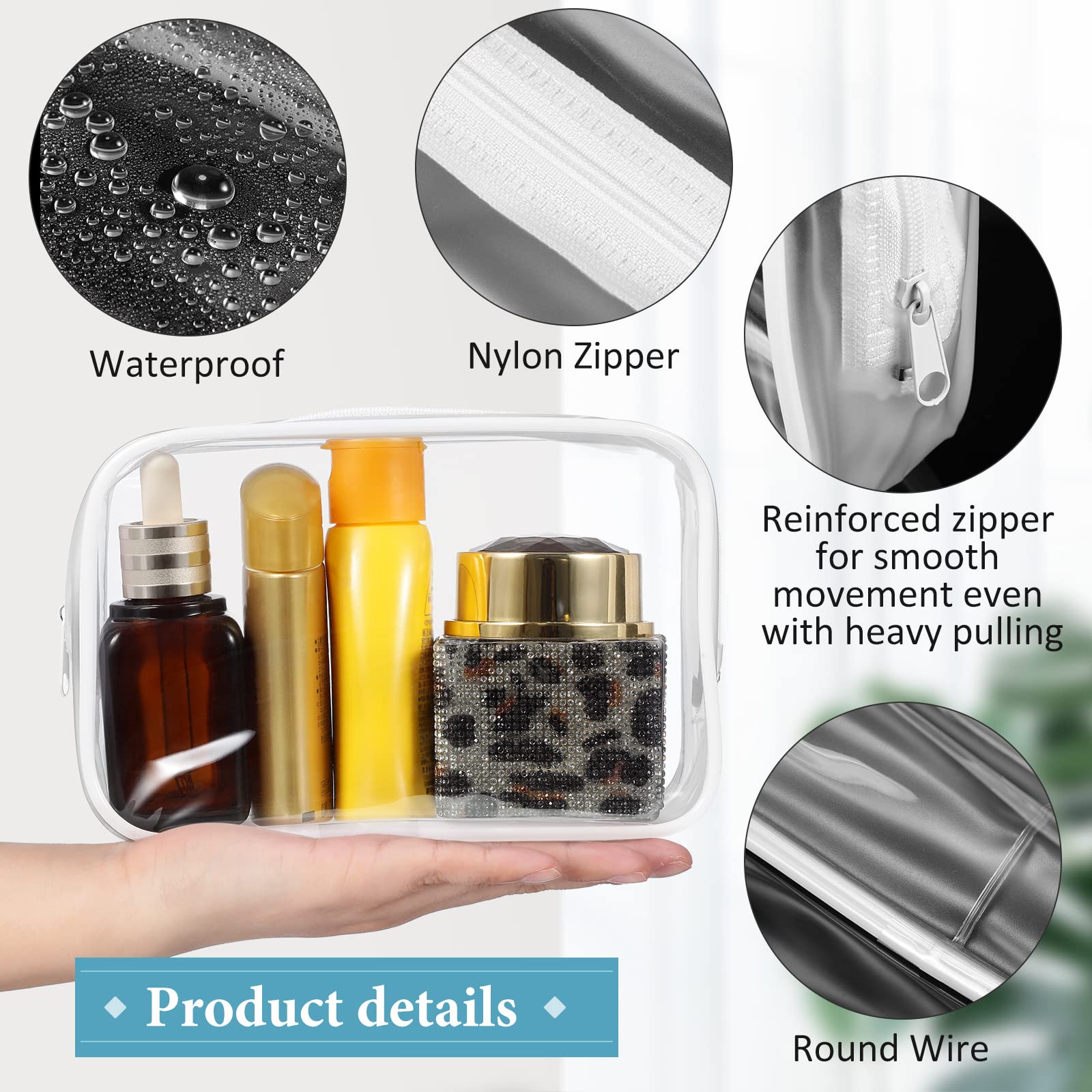 Weewooday travel clear pouch ready for compact, protected toiletries on trips.