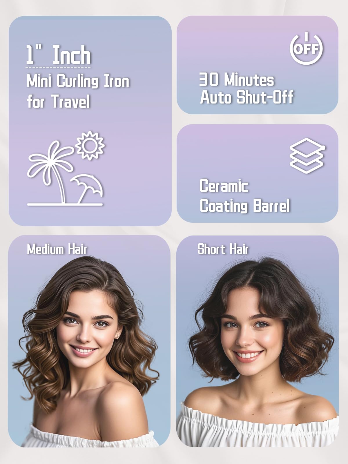 WEEYUM travel curling iron compact size fits easily in bags.