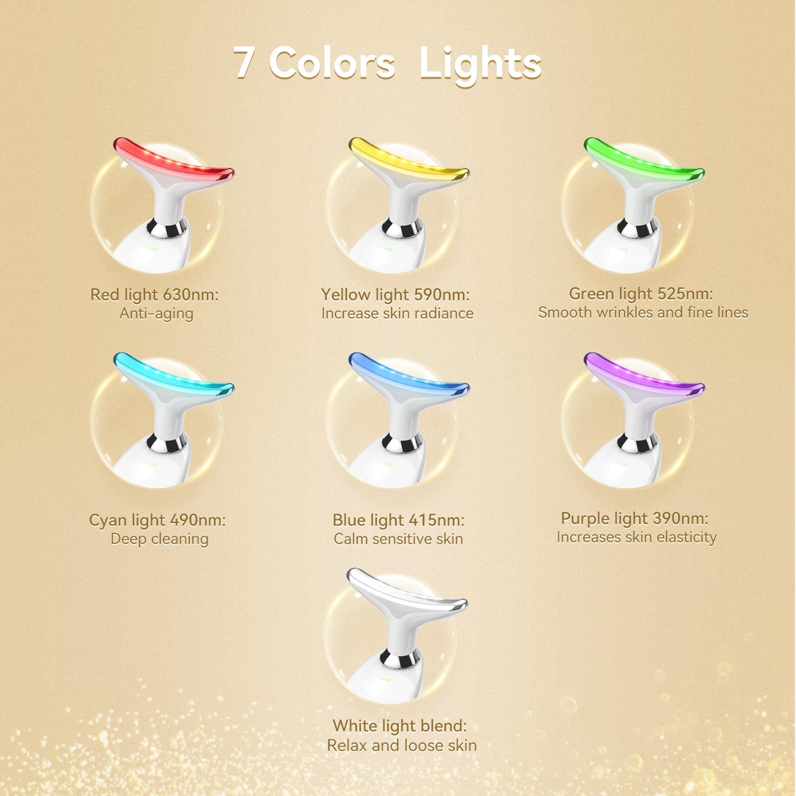 WEIGFAHEN face massager shows three modes for versatile skincare use.