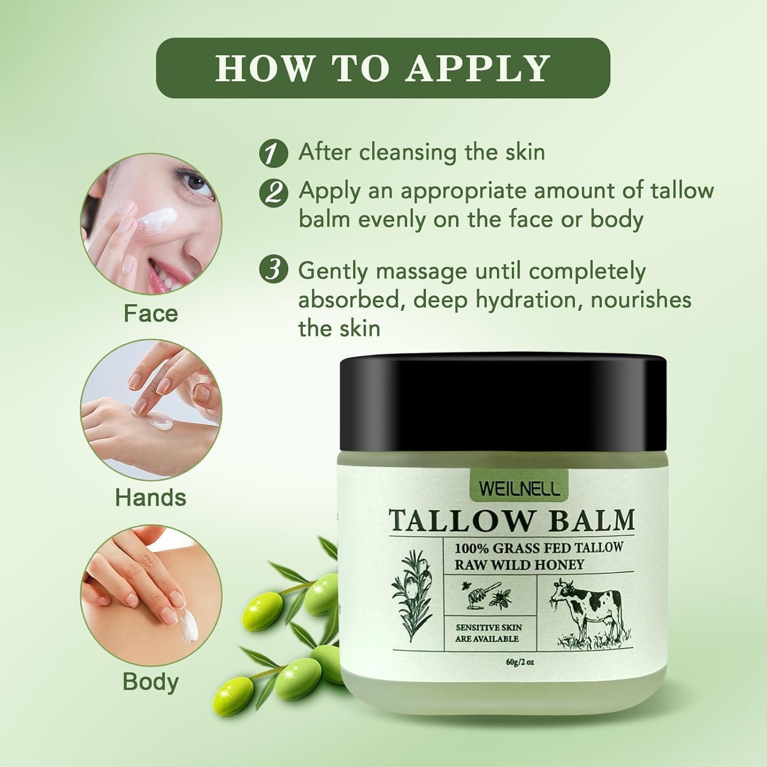 WEILNELL whipped balm texture closeup emphasizes light, fast-absorbing quality