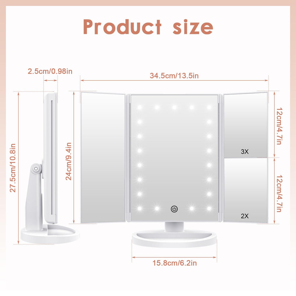 WEILY LED vanity mirror USB-powered for flexible desk setup and lighting