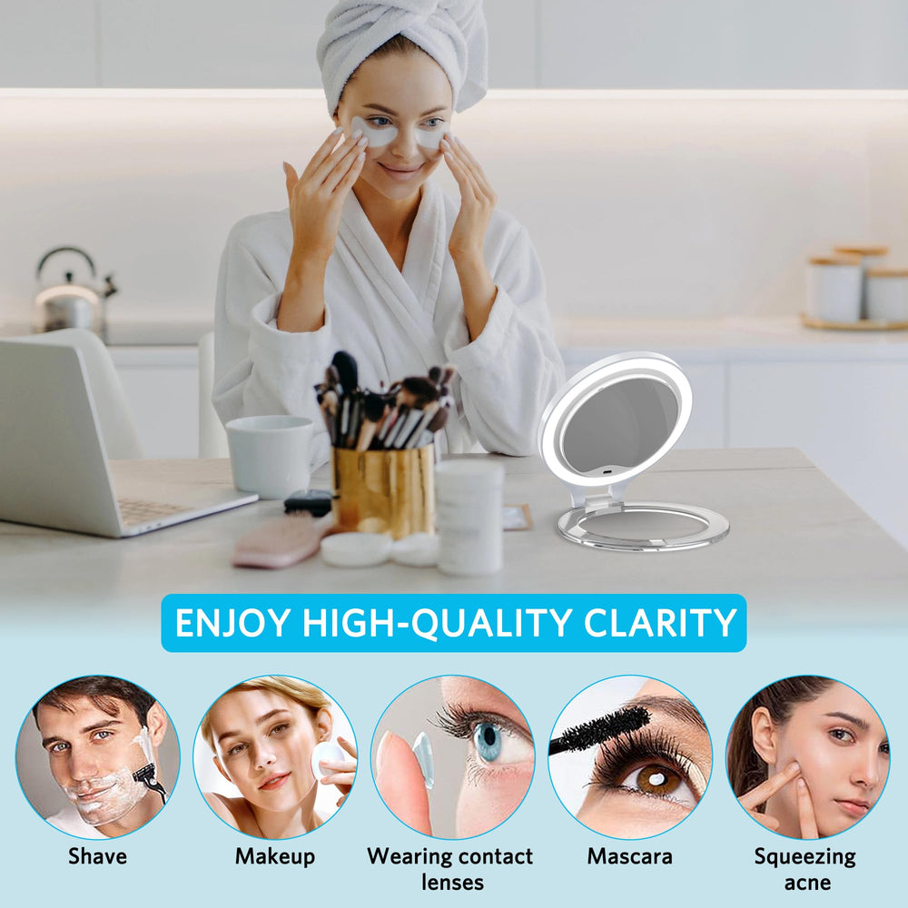 WEILY 10x close-up view supports precise eyeliner work.