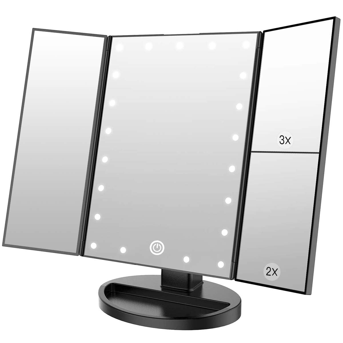 WEILY makeup mirror with 21 LEDs provides bright, even lighting for precise makeup application.