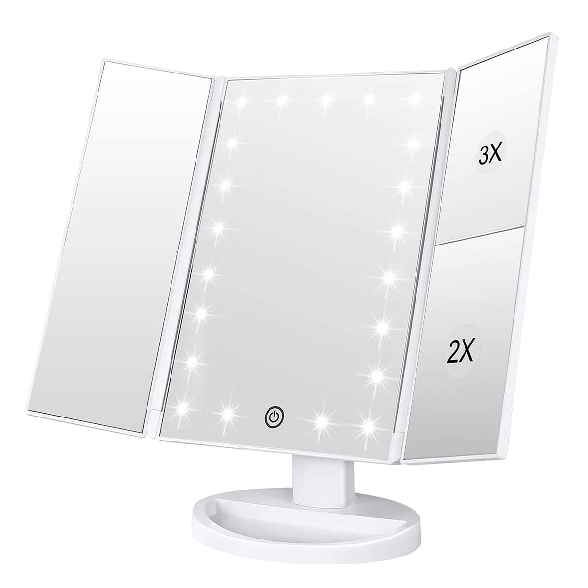 WEILY makeup mirror with 21 LED lights delivers bright, even lighting for precise makeup.