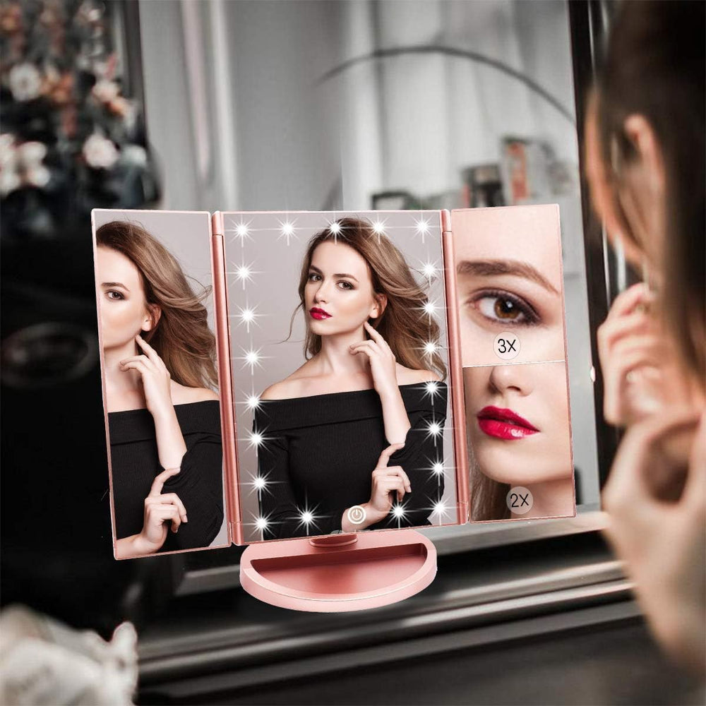 WEILY makeup mirror 2x and 3x magnification for fine makeup work preview