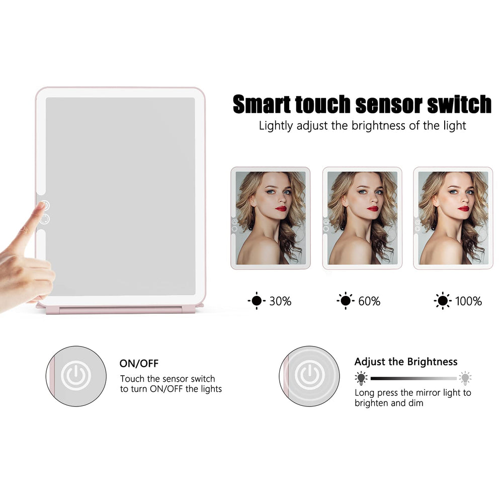 WEILY makeup mirror USB rechargeable with 2000mAh battery for extended use.