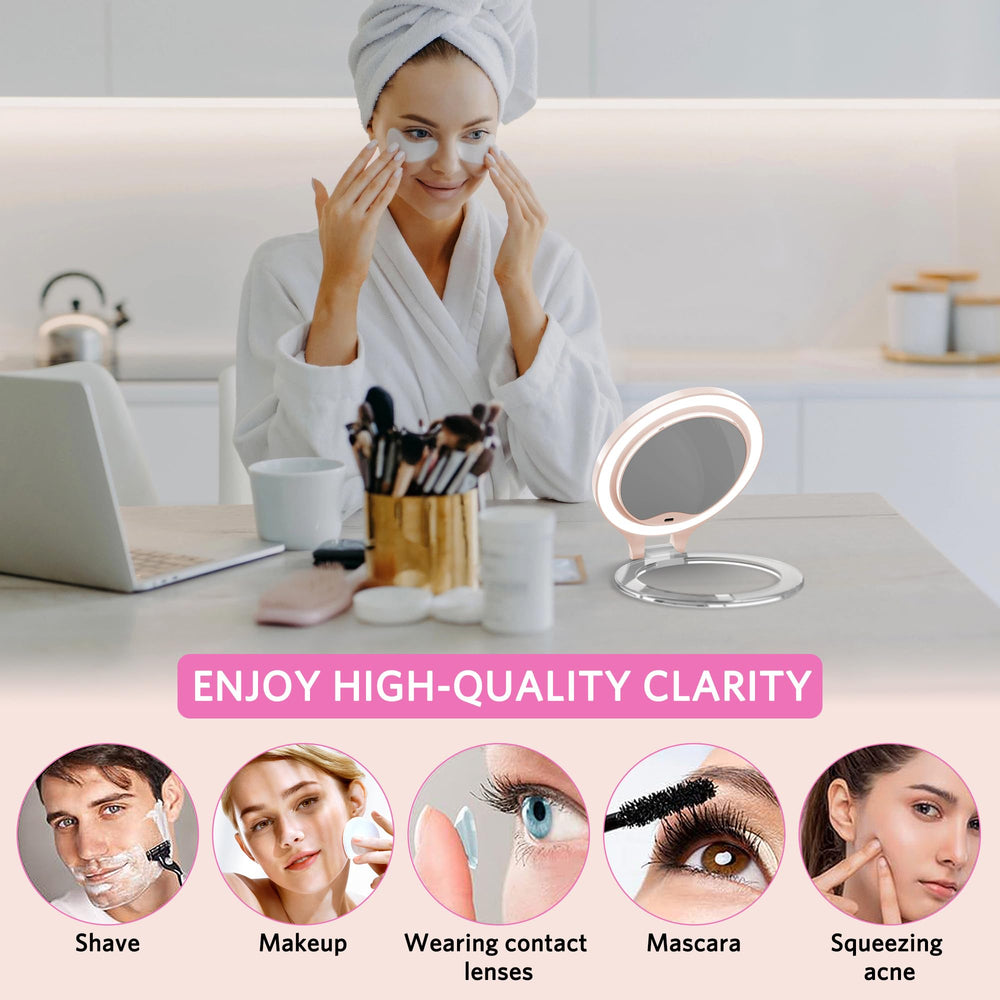 WEILY mirror supports wall, desk, or handheld use for flexible setups.