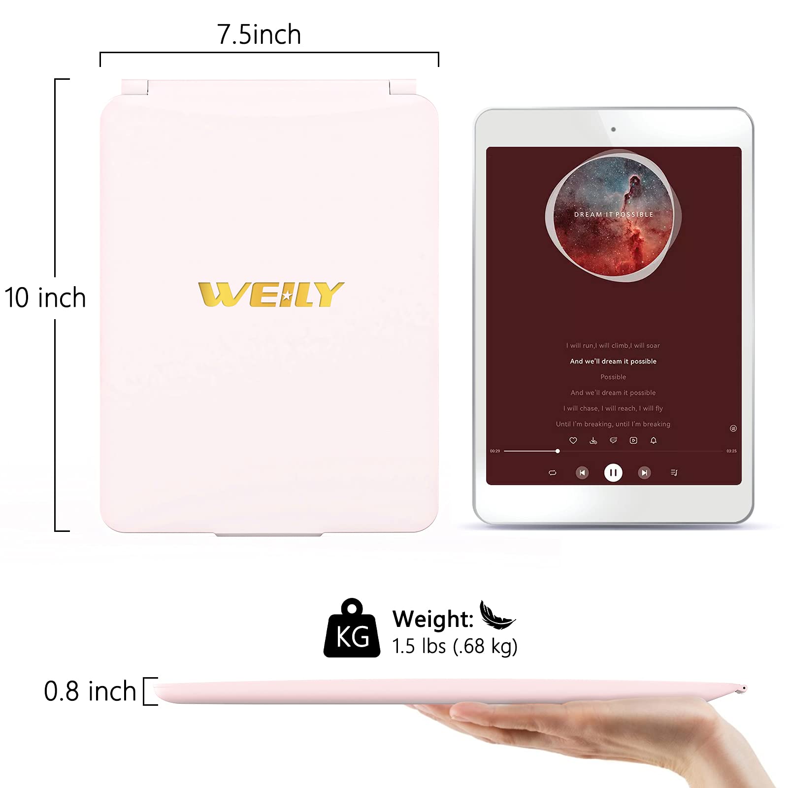 WEILY makeup mirror touch-screen brightness control simplifies adjusting lighting.