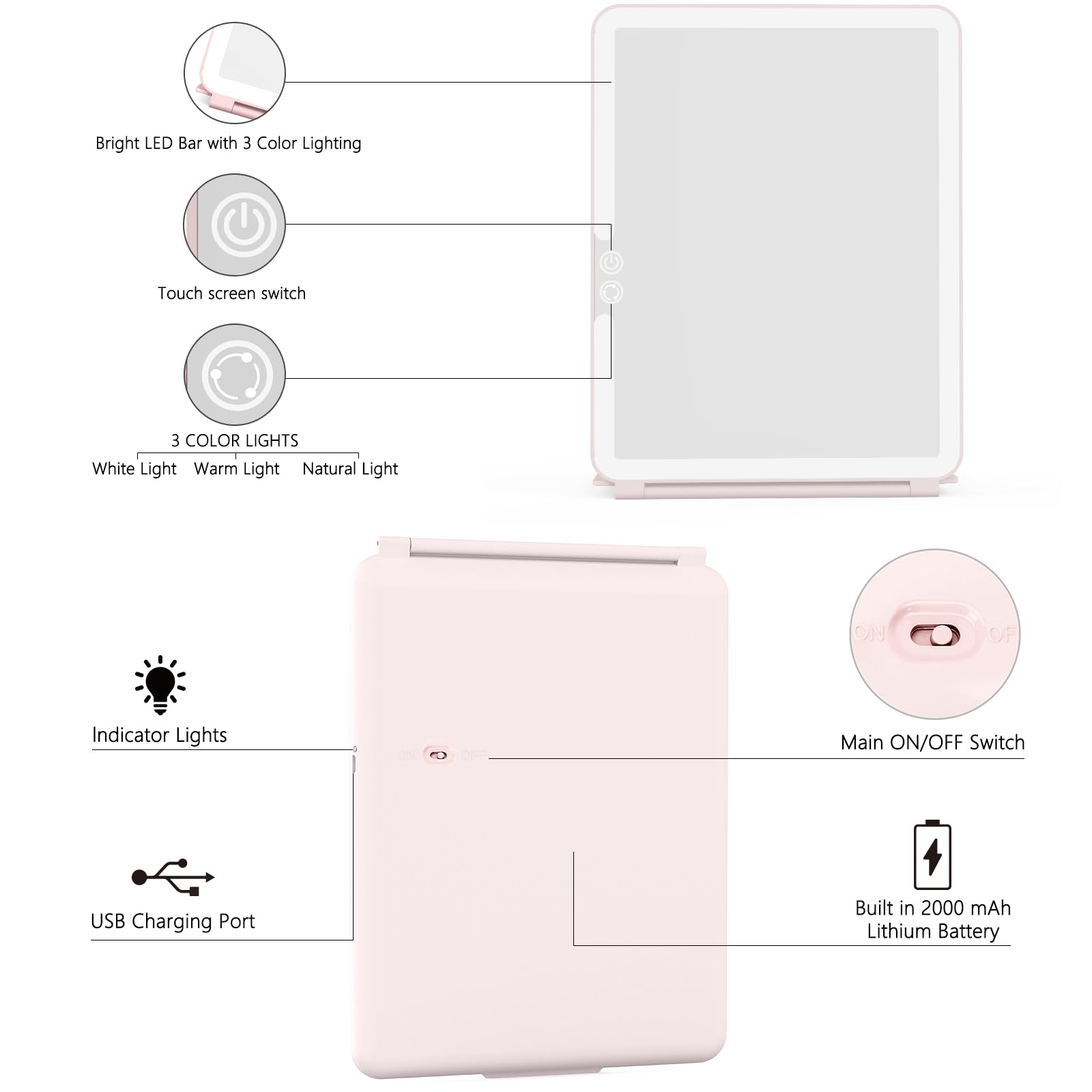 WEILY makeup mirror compact and portable for travel, vanity, or gifts.
