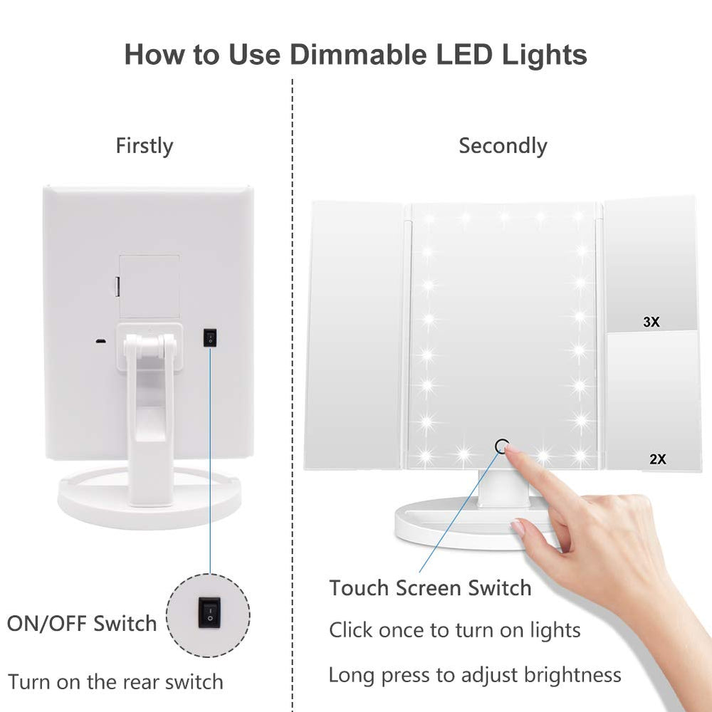 WEILY makeup mirror UV-coated surface resists fingerprints and stains.