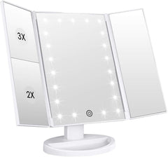 WEILY makeup vanity mirror with 21 LEDs for bright, even lighting on the countertop