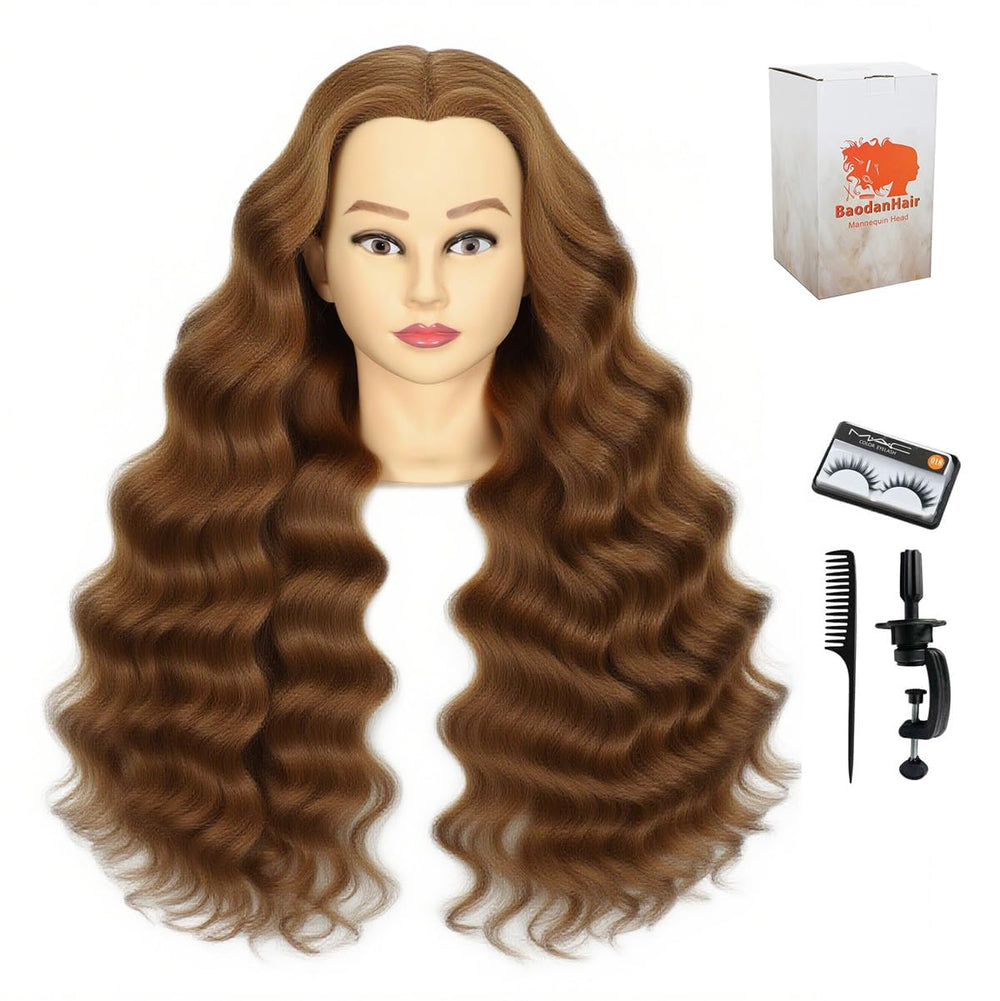 WeiRan mannequin head 27 blonde full hair for realistic hairstyling practice