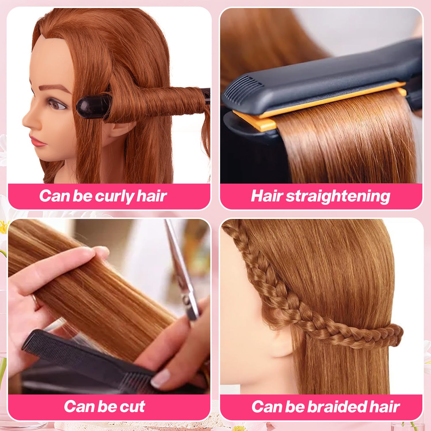 WeiRan mannequin head used for curling and straightening with compatible tools