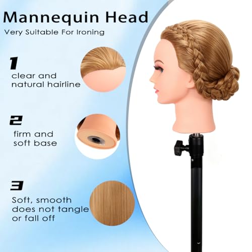 WeiRan mannequin head dense 180-density hair looks lush for styling demos
