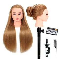WeiRan mannequin head front view with 80% human hair for braiding practice