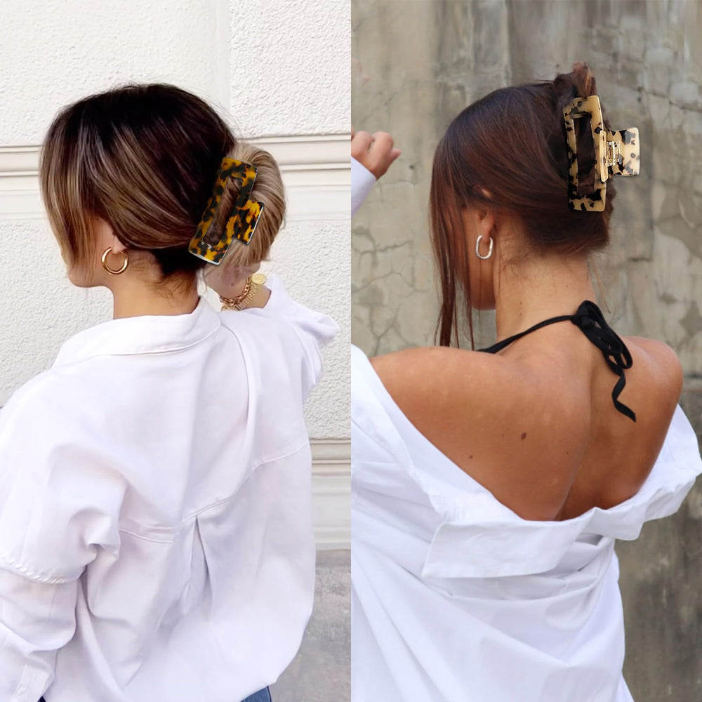 Wekin fashion banana barrettes showcase bold tortoise patterns for chic looks