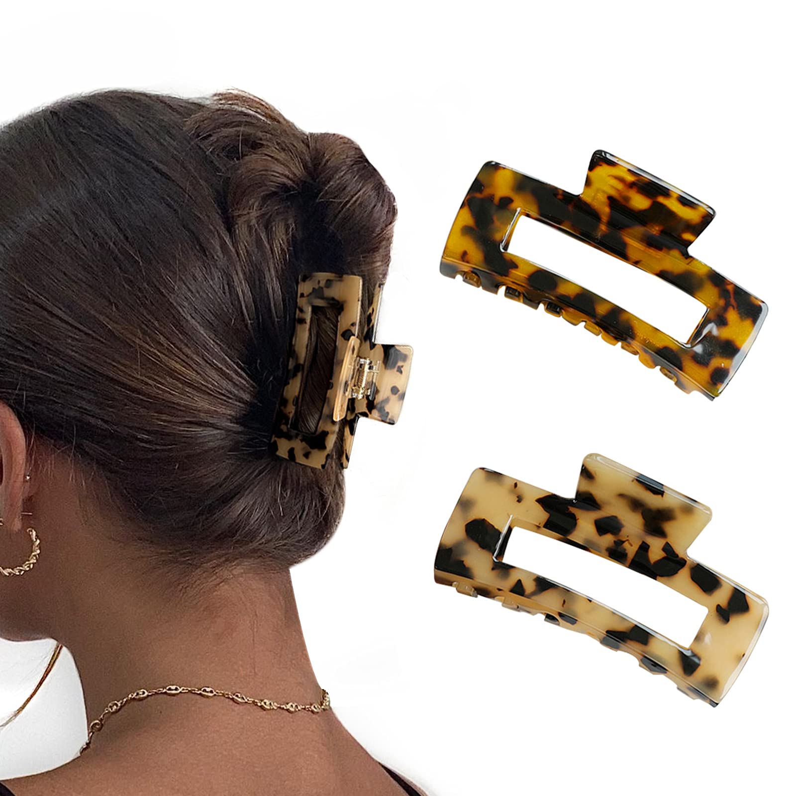 Wekin large hair clip in light tortoise pattern offering secure hold for thick hair