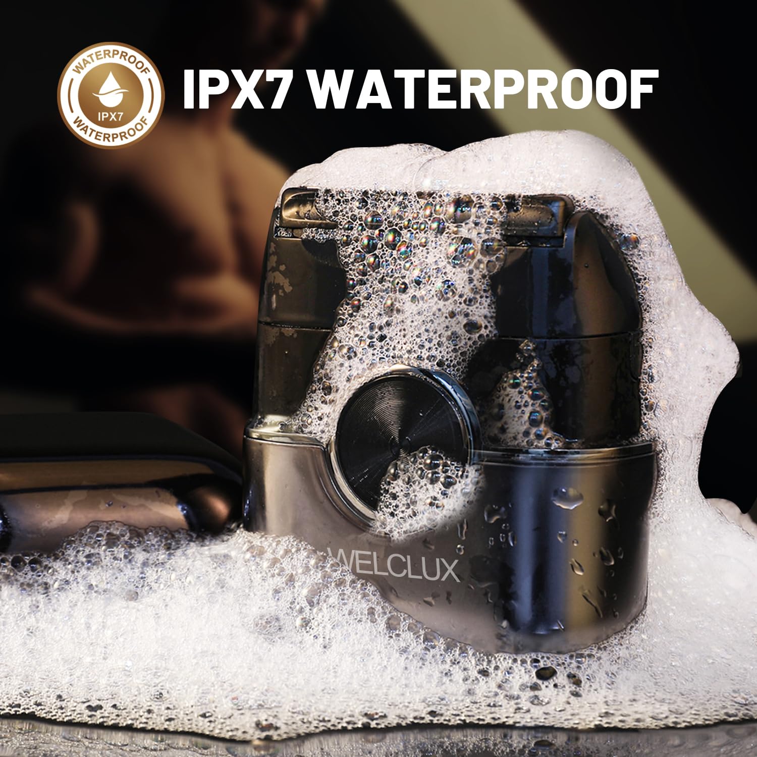 Welclux shaver compact travel design fits easily in bags.