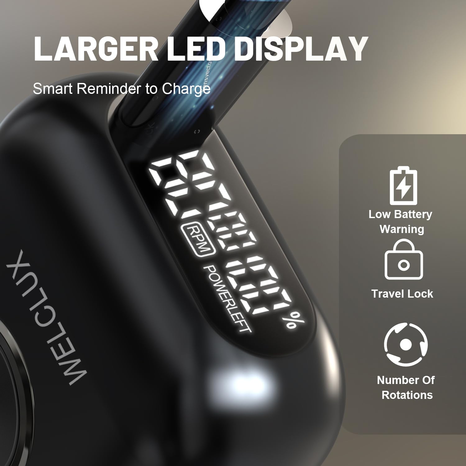 Welclux shaver USB-C charging enables fast, convenient recharges.
