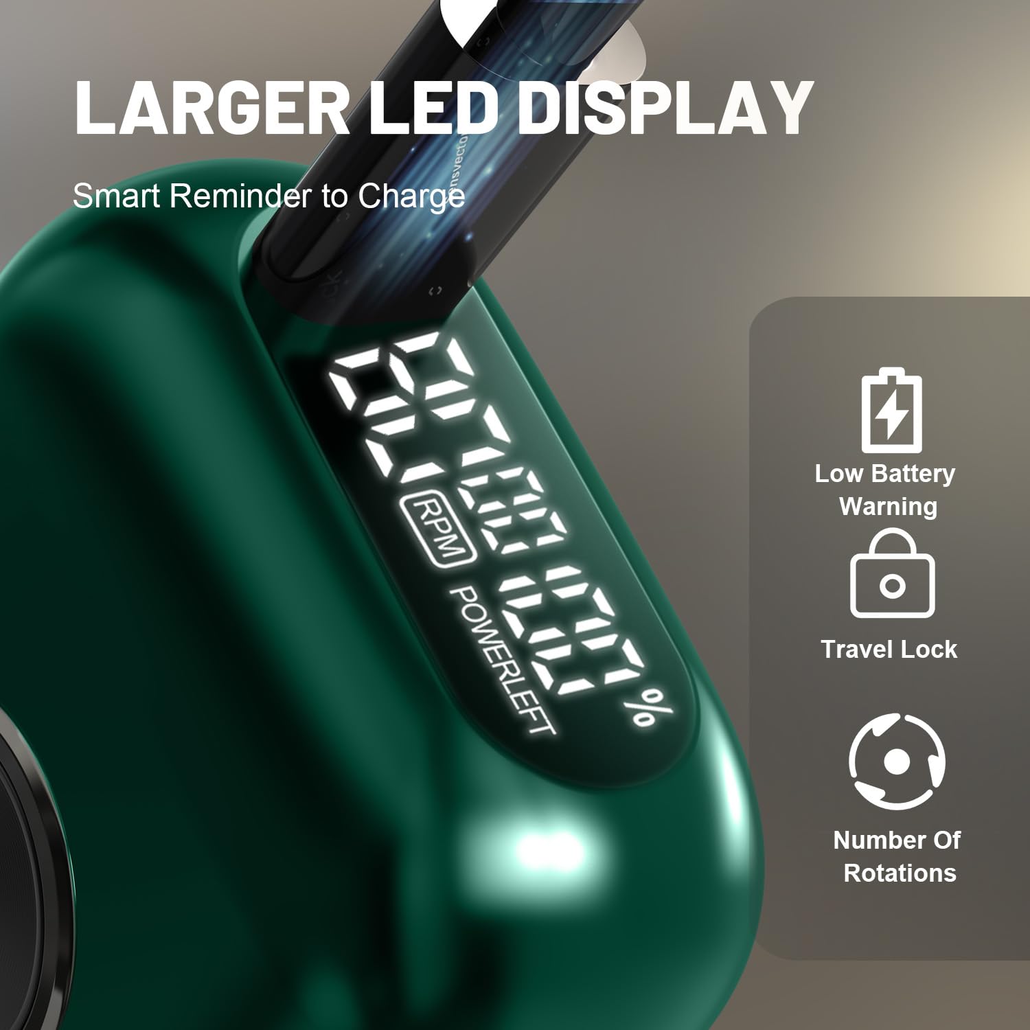 Welclux Royal Green foil shaver USB-C charging for fast top-ups and long runtime.
