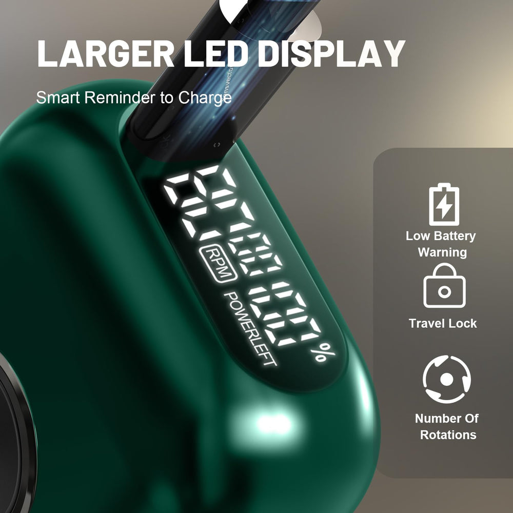 Welclux Royal Green foil shaver USB-C charging for fast top-ups and long runtime.