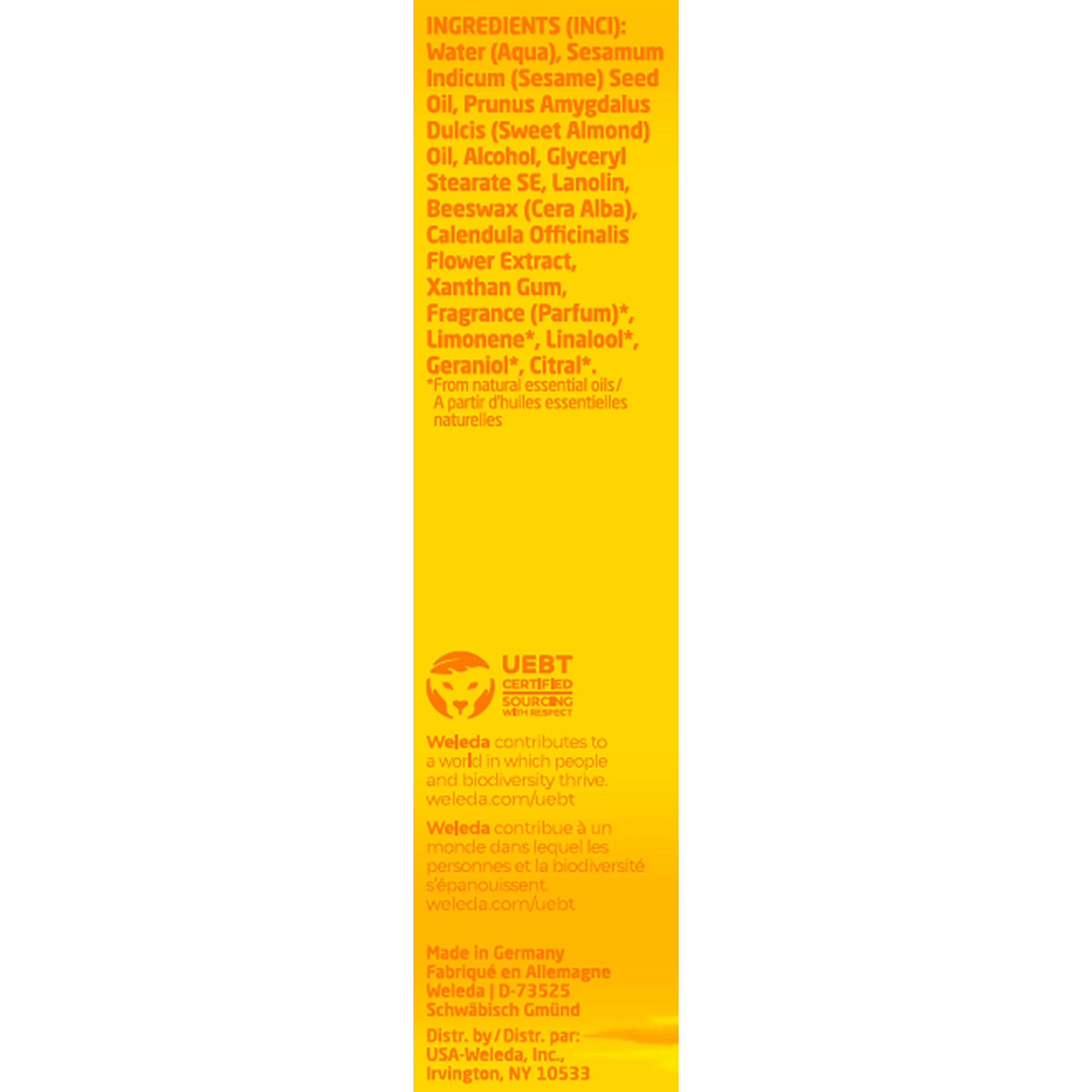 Weleda lanolin component helps retain moisture for soft skin