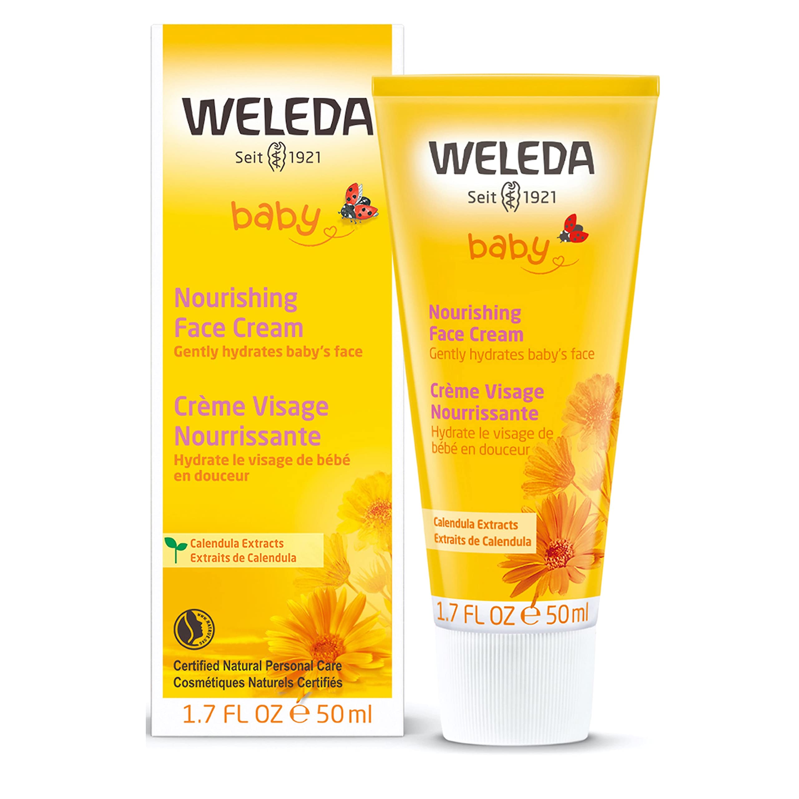 Weleda organic ingredients badge signals clean plant based care