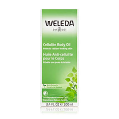 Weleda Birch Cellulite Oil being rubbed in demonstrates quick absorption post-shower.