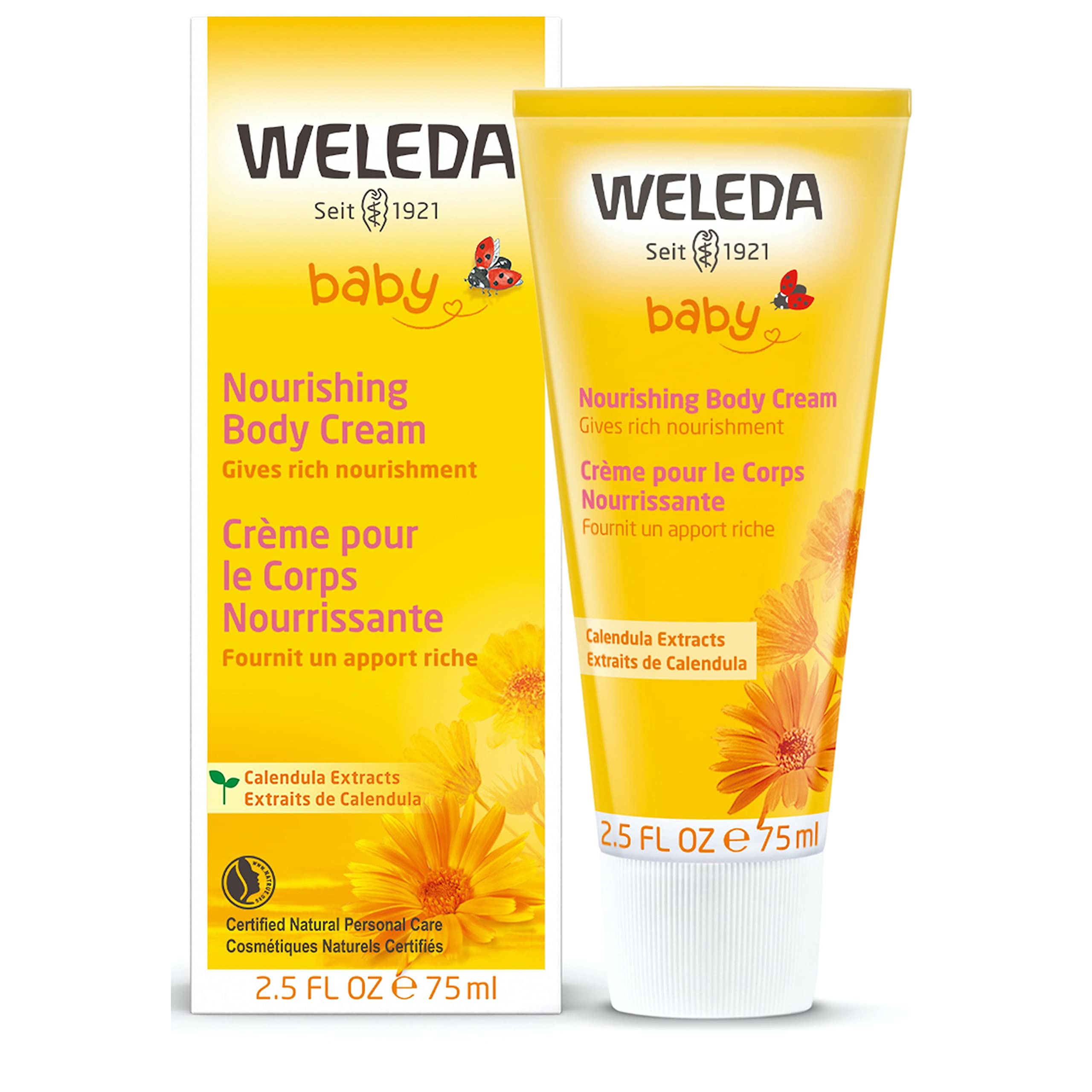 Weleda Calendula Body Cream packaging reflects a natural, simple design