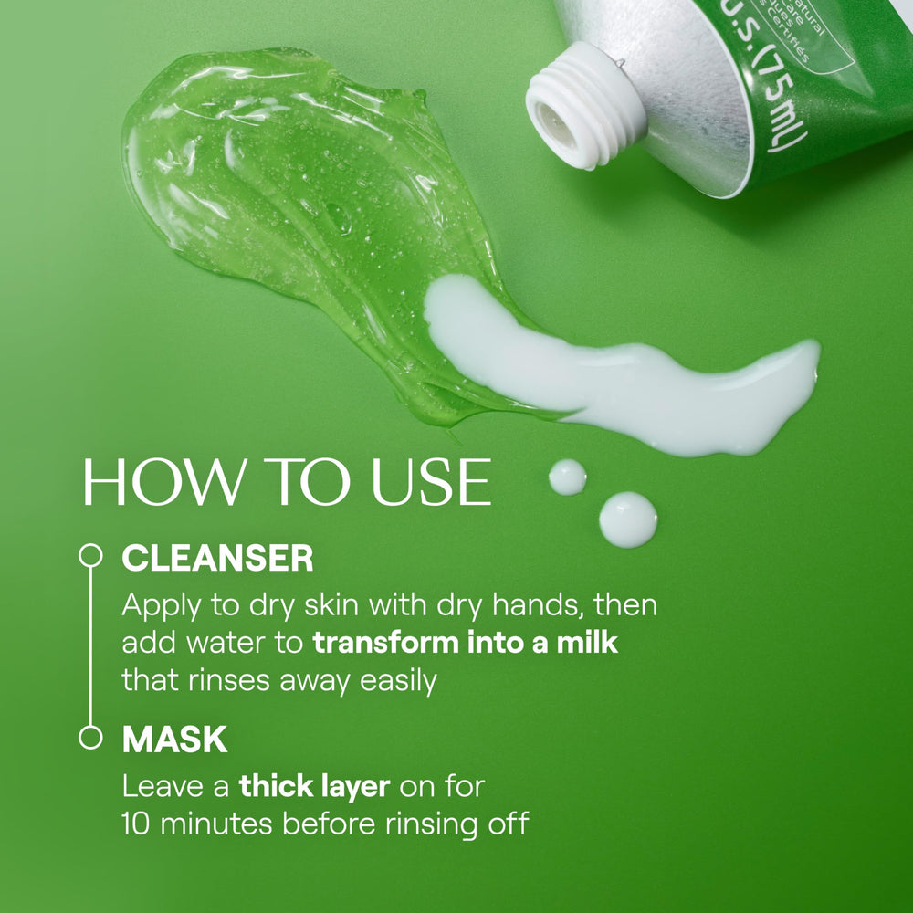 Weleda Cleanser applying on the face shows luxurious texture and easy use.