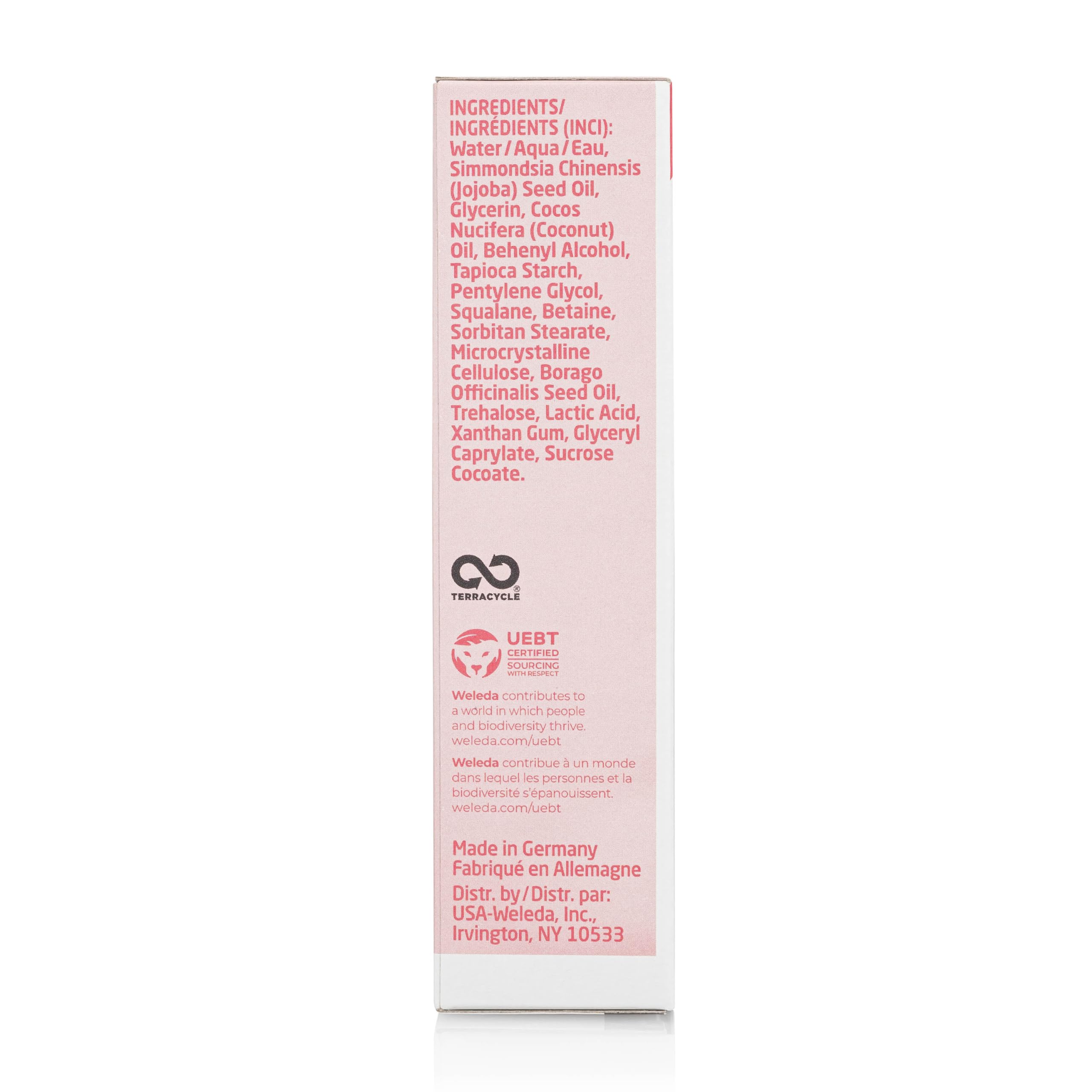 Weleda hand care routine in use for quick absorption.