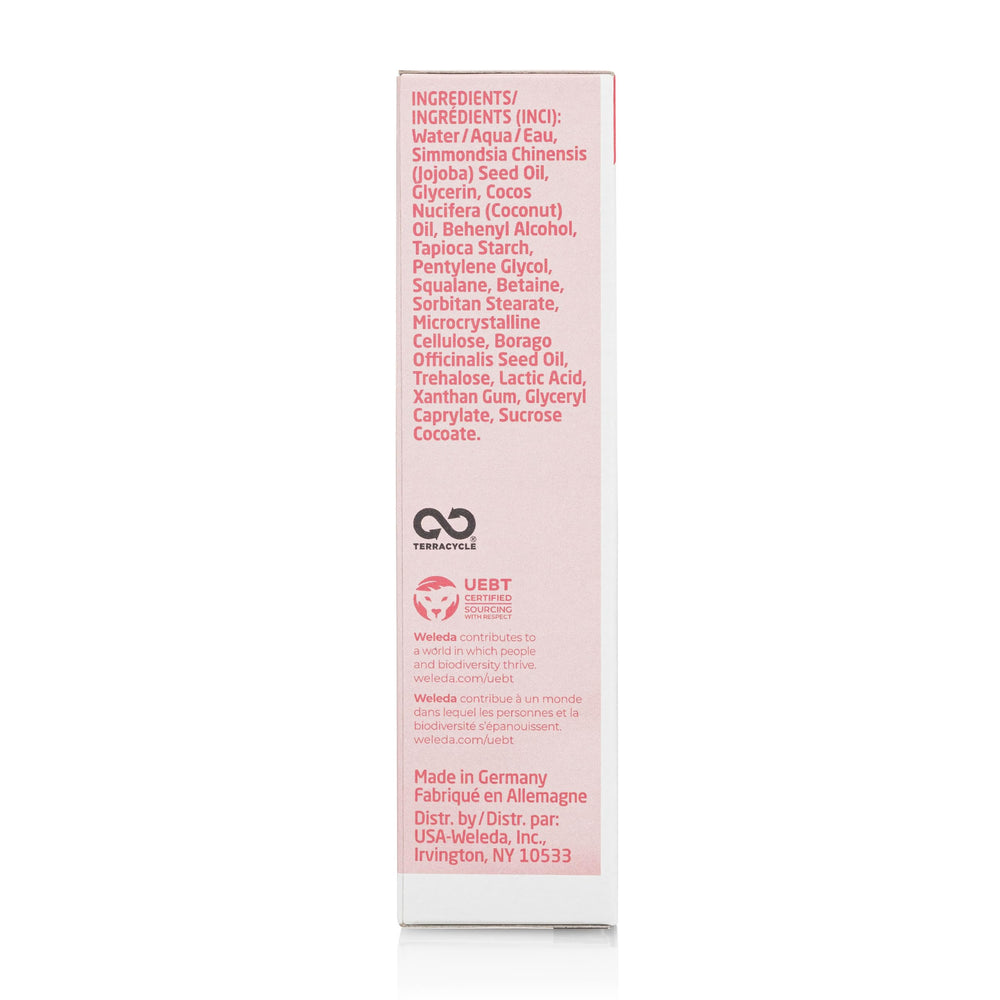 Weleda hand care routine in use for quick absorption.