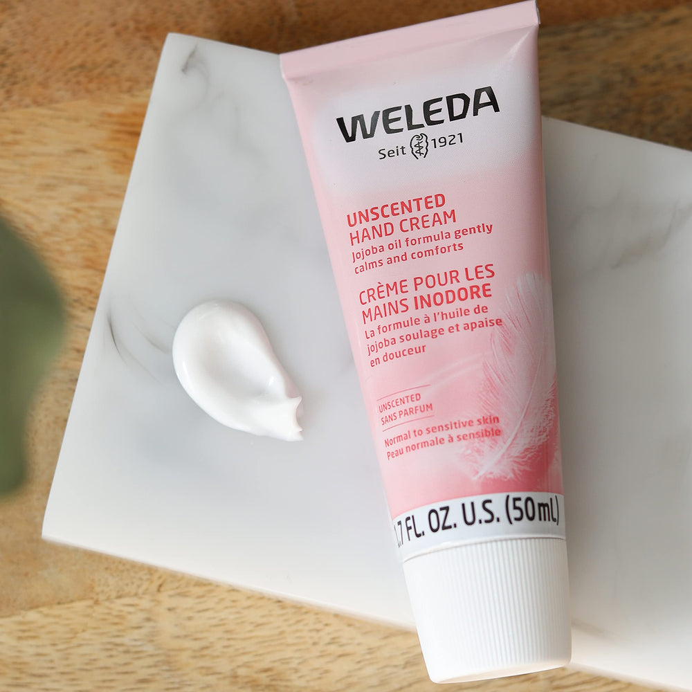 Weleda natural ingredients from flowers, fruits, and roots for balanced skin.