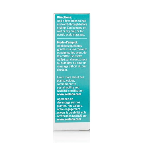 Weleda Rosemary Conditioning Hair Oil applied to wet hair for shine and manageability