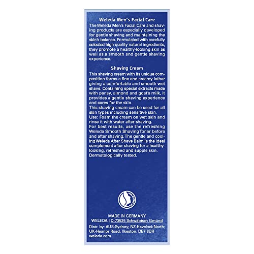 Weleda shaving cream goats' milk infusion nourishes skin.