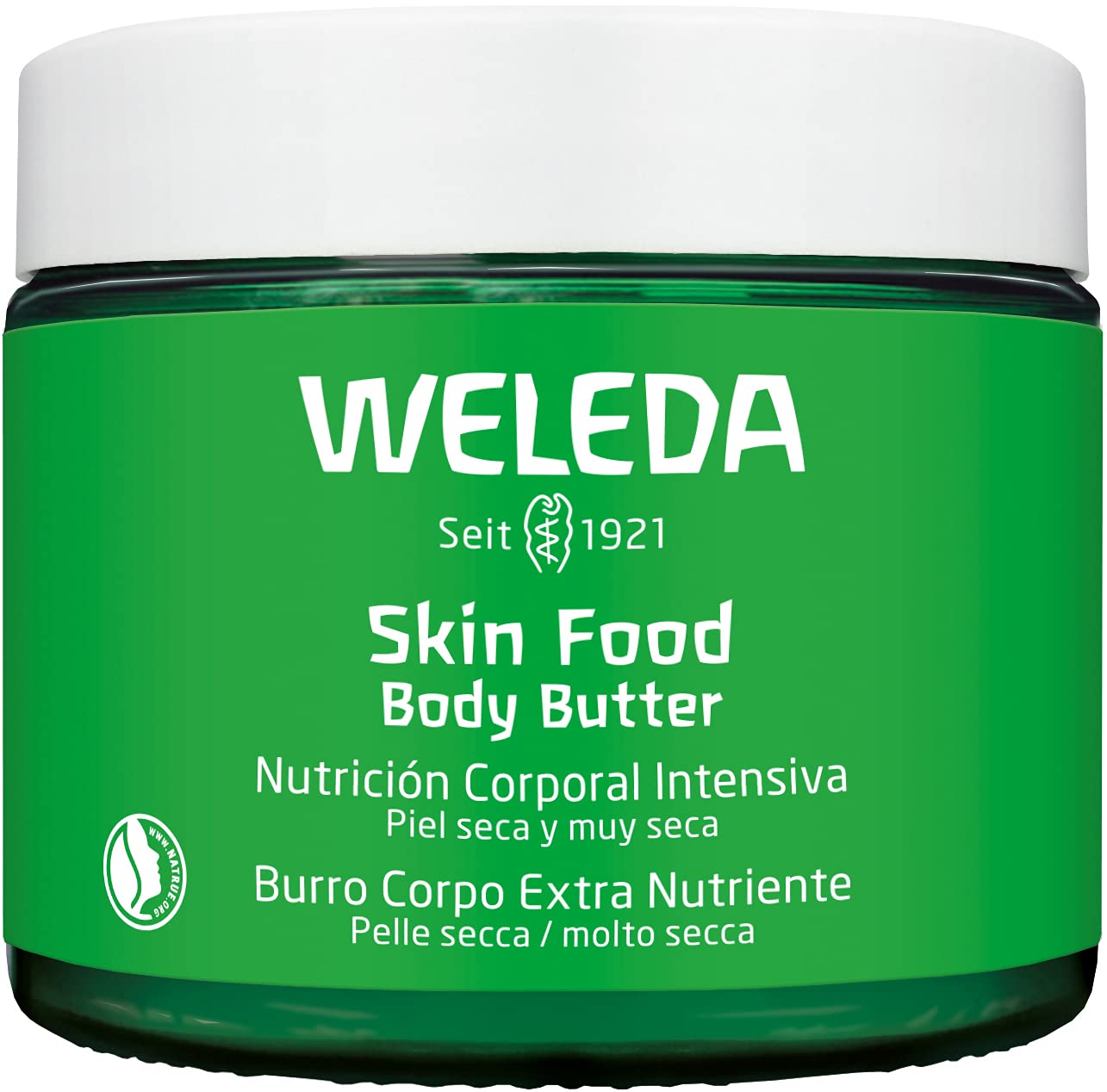 Weleda Skin Food Intensive Butter jar closeup for lasting moisture after bath