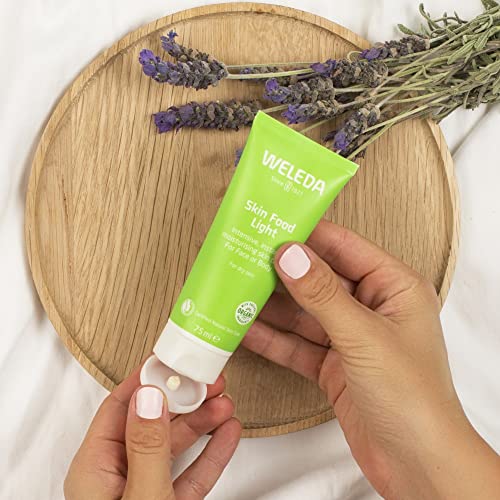 Weleda Skin Food Light applying on arm demonstrates quick absorption