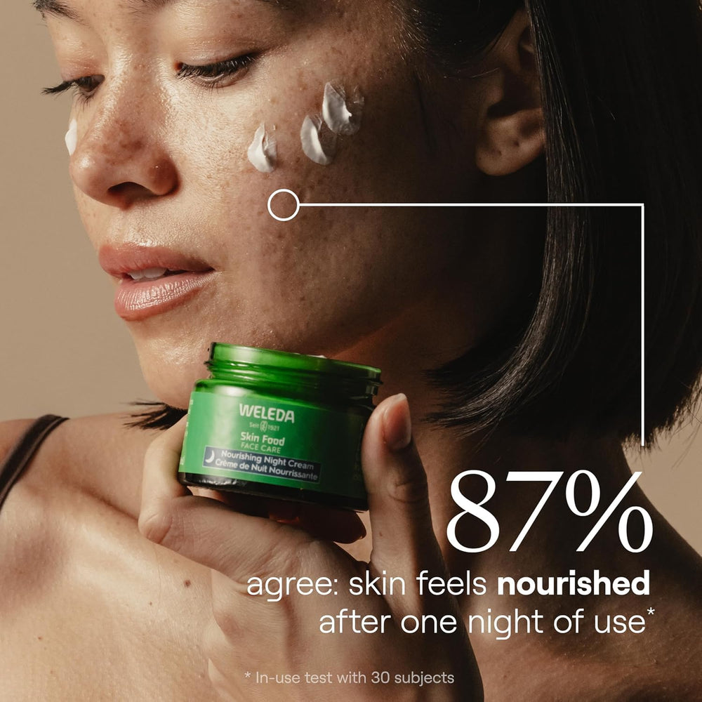 Weleda Skin Food Night Cream jar with cushiony texture for overnight hydration