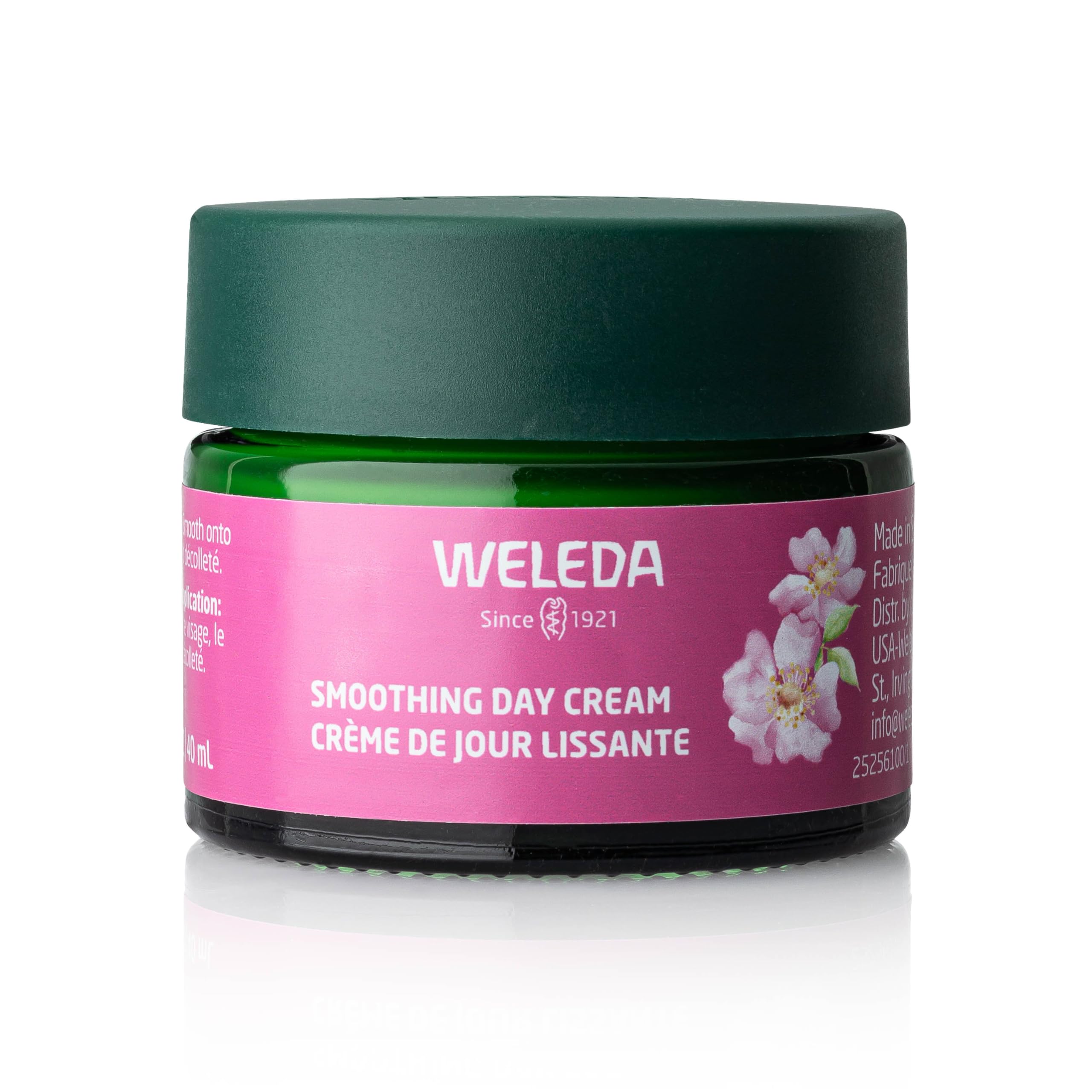 Weleda Smoothing Day Cream jar closeup showing rich hydration for daily nourishment.