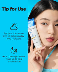 Wellage Real Hyaluronic Cream with ceramides panthenol and niacinamide supports hydration and skin barrier.