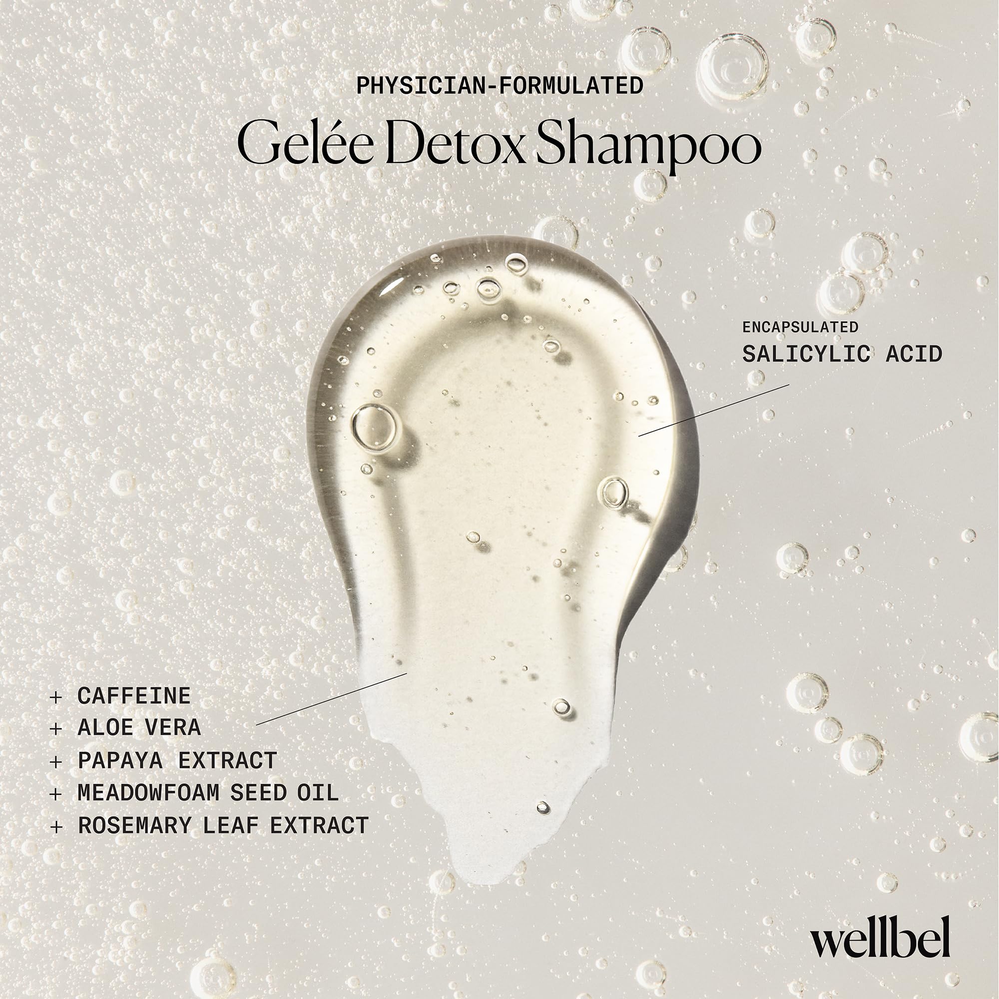 Wellbel Gelée Detox closeup texture highlights exfoliating gel.
