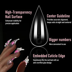 Wellquinn cat claw dual forms in box showing 14 sizes for custom fit.
