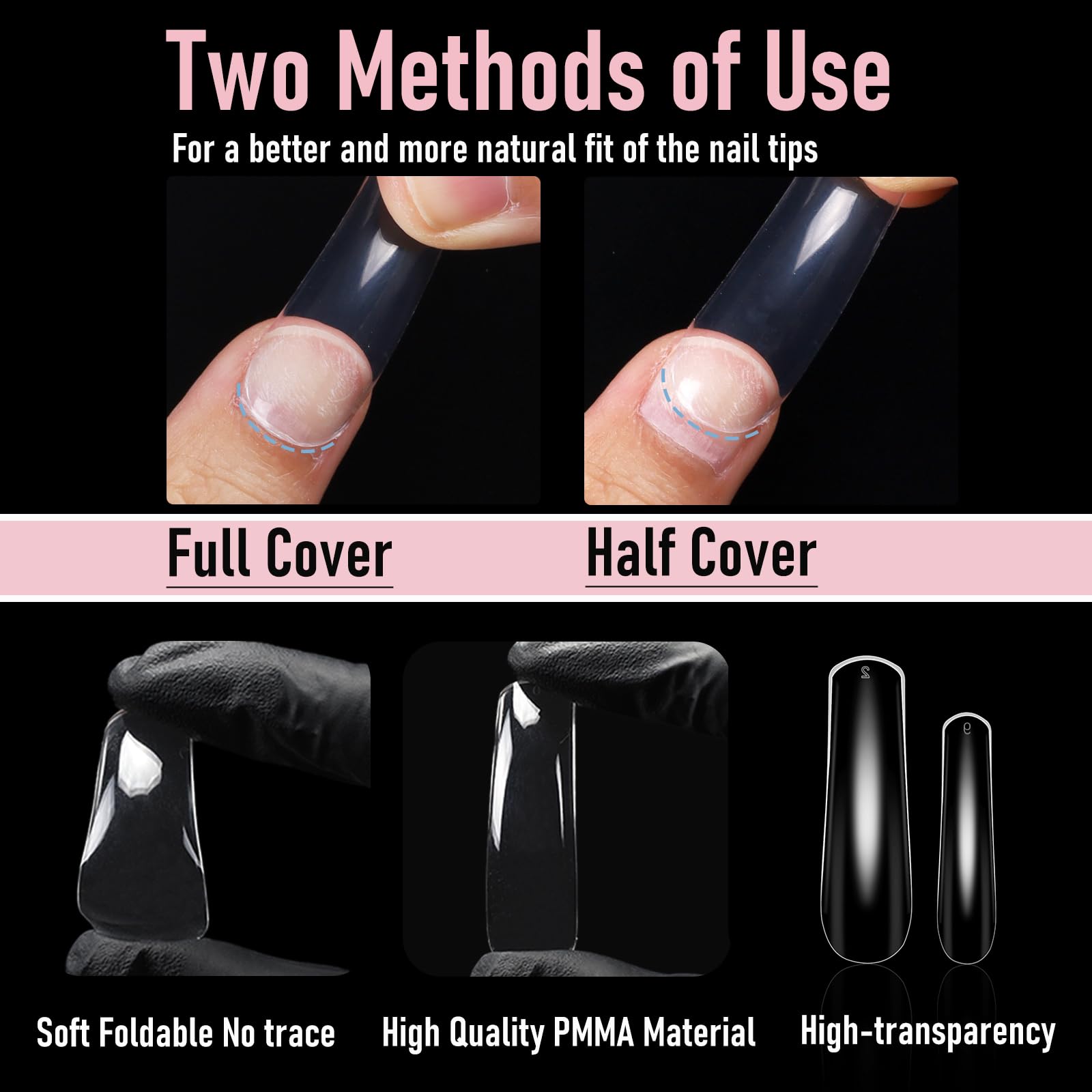 Wellquinn curved-square tips ideal for salons and at-home manicures.